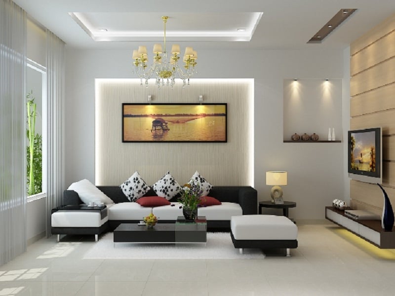Thiết kế nội thất phòng khách theo phong cách hiện đại