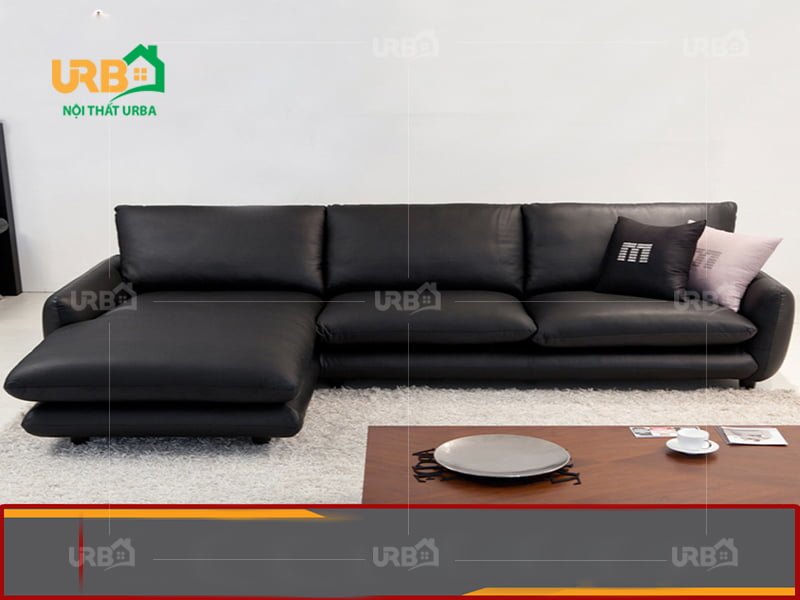Bộ ghế sofa góc màu đen