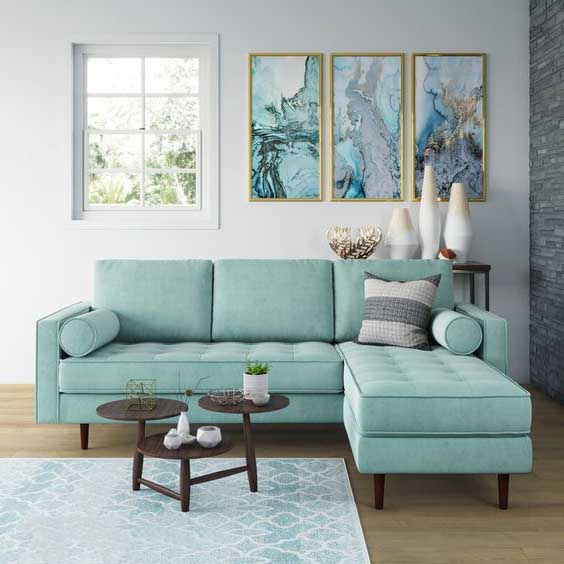 Bộ sưu tập ghế sofa đẹp màu xanh tươi mát 7
