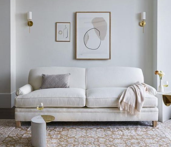 Nên chọn những sofa phòng khách màu gì cho tường màu trắng?