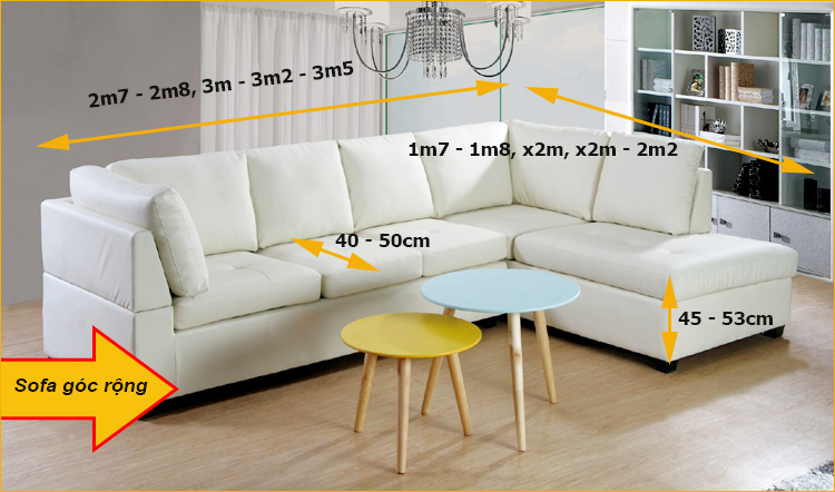 Kích thước sofa góc