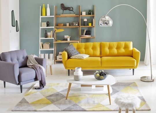 ghế sofa phòng khách giá rẻ màu vàng